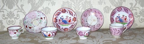 Appraisal: Title Lustre cups and saucers Lustre tea bowls and saucers