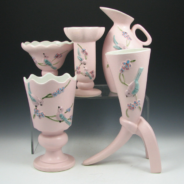 Appraisal: Hull Serenade - Pitcher Vases Cornucopia Lot of five Serenade