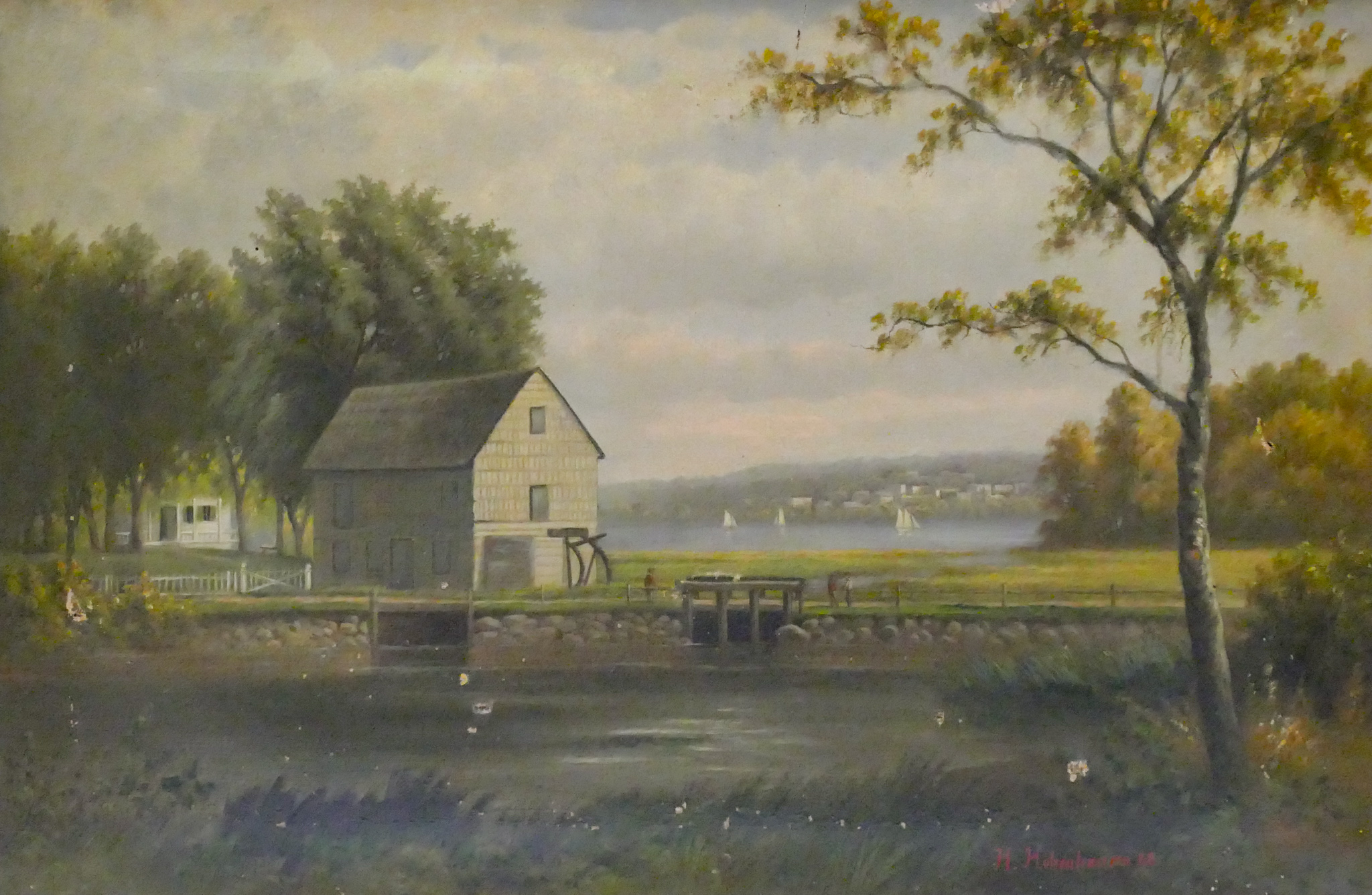 Appraisal: H Hohenhausen ''Grist Mill at Saddle Rock Long Island'' Oil