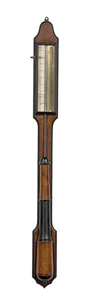 Appraisal: STICK BAROMETER E C SPOONER BOSTON American ca of walnut