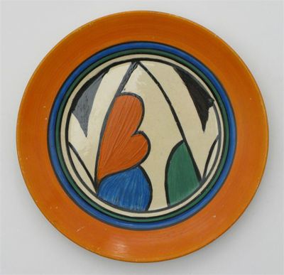 Appraisal: Double V' a Clarice Cliff Bizarre side plate painted in