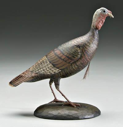 Appraisal: Frank Finney carving turkey carved and painted wood mark on