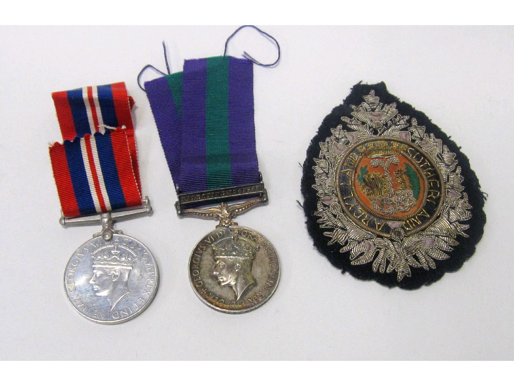 Appraisal: Lot comprising General service medal with Palestine - bar to