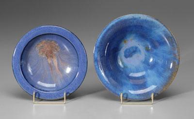 Appraisal: Two pieces Fulper pottery each with runny blue glaze and