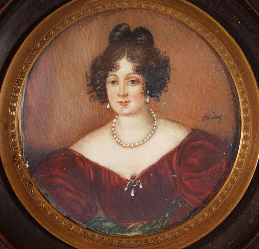 Appraisal: MINIATURE PORTRAIT PAINTING ON IVORY OF A YOUNG WOMAN IN