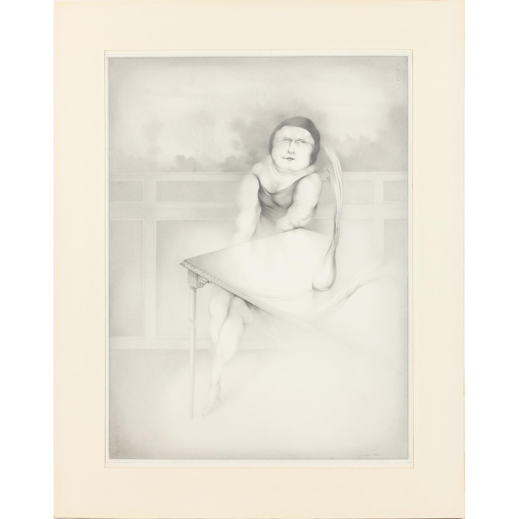 Appraisal: Georges Bru French b la bonne espagnole silverpoint on Arches