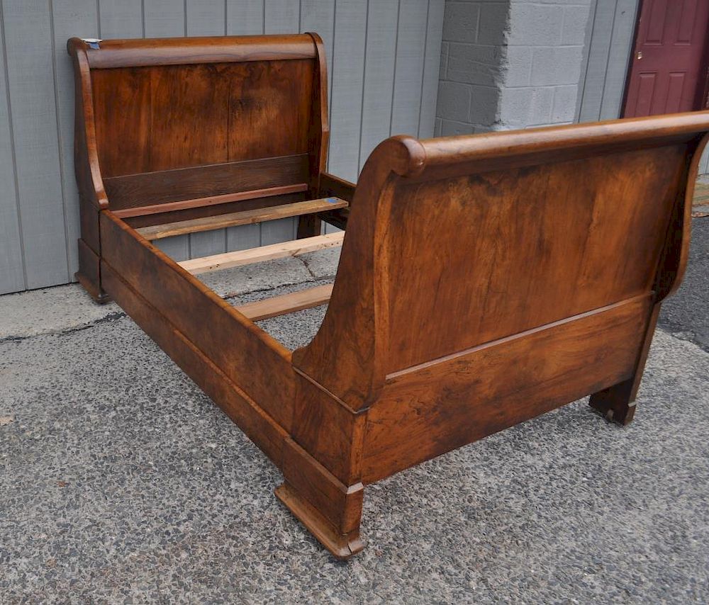 Appraisal: Charles X Figured Cherry Lit Bateau of typical form with