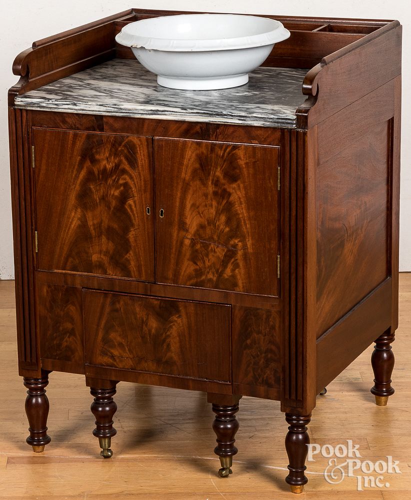 Appraisal: Sheraton mahogany wash stand ca Sheraton mahogany wash stand ca