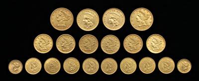 Appraisal: replicas of U S gold coins two type two Liberty