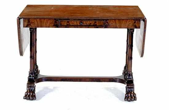 Appraisal: Irish Classical carved mahogany sofa table circa rectangular top with