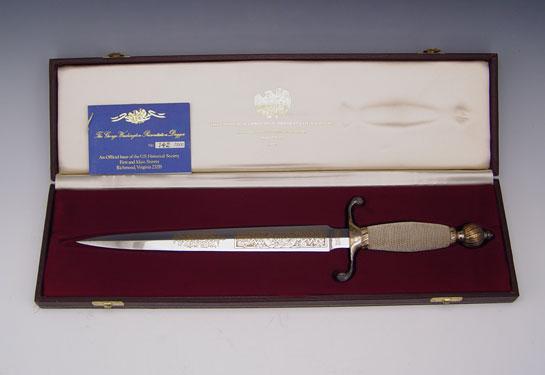 Appraisal: WILKINSON REPLICA GEORGE WASHINGTON DAGGER Sterling mounted with metal grip