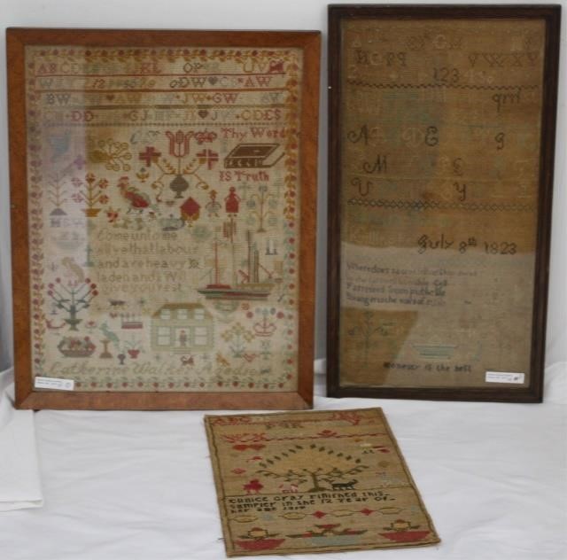 Appraisal: EARLY TH CENTURY AMERICAN NEEDLEWORKSAMPLERS TO INCLUDE UNFRAMED DATED SAMPLER