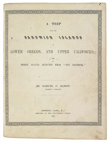 Appraisal: HAWAII Damon Samuel C editor The Friend A Monthly Journal