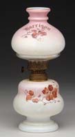 Appraisal: SCARCE WMG HARRISON MINI LAMP S - Milk glass with