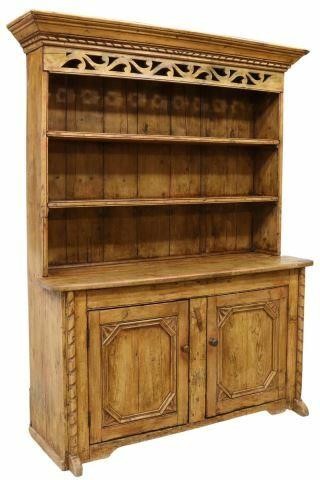 Appraisal: Rustic pine kitchen dresser th c fashioned from reclaimed boards