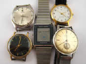 Appraisal: A mixed lot comprising five gents wrist watches