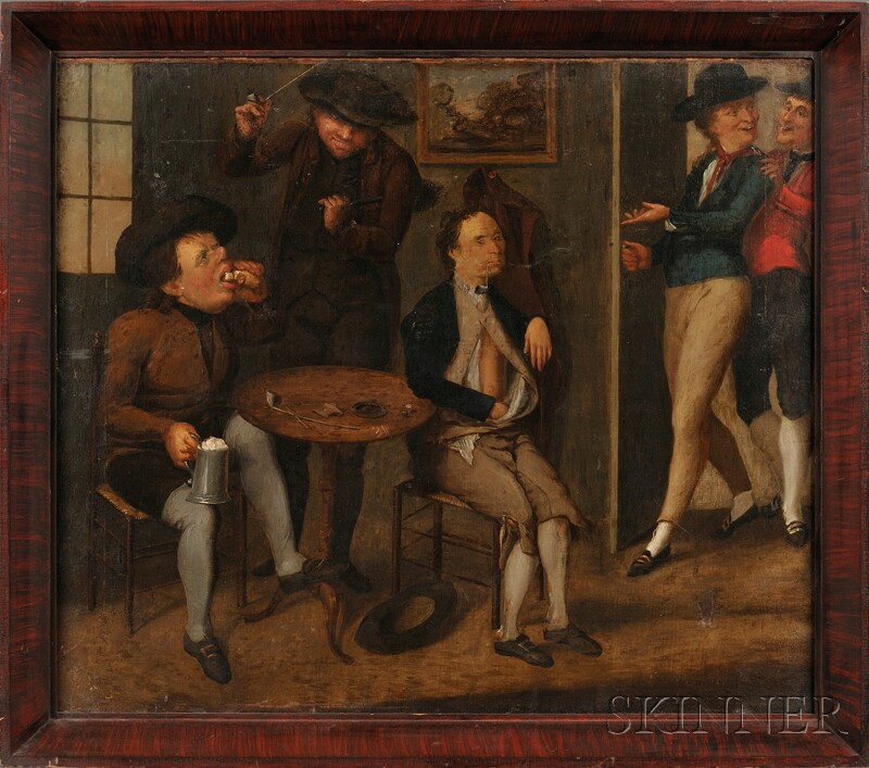 Appraisal: English School Late th Early th Century Tavern Scene Showing