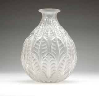 Appraisal: A Lalique clear and frosted ''Malesherbes'' vase Circa etched in