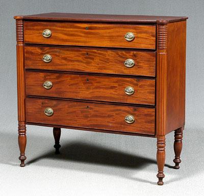 Appraisal: Nathaniel Appleton Salem chest figured mahogany with pine secondary four