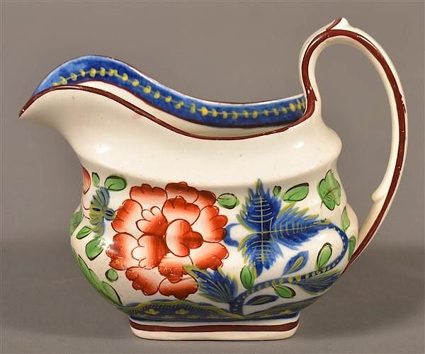 Appraisal: Gaudy Dutch China Carnation Cream Pitcher Gaudy Dutch Soft Paste