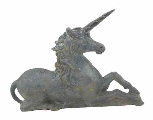 Appraisal: Cast iron unicorn late th c x