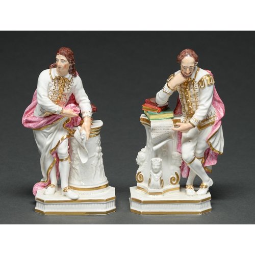 Appraisal: A pair of Derby figures of Shakespeare and Milton c