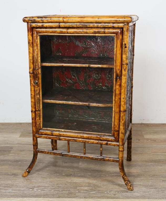 Appraisal: AESTHETIC MOVEMENT CHINOISERIE SIDE VITRINEAesthetic Movement Chinoiserie side vitrine or