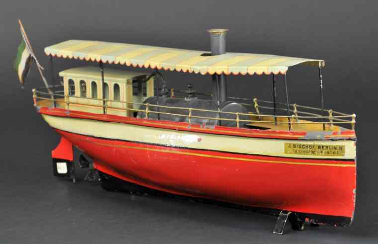 Appraisal: SCHOENNER RIVER BOAT Germany c live steam boat features hand