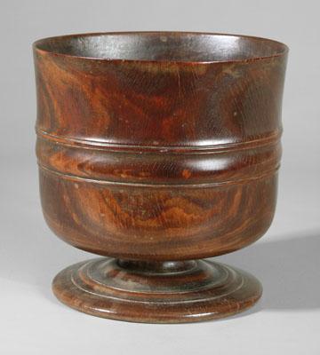 Appraisal: Rare lignum vitae bowl possibly a wassail bowl finely turned