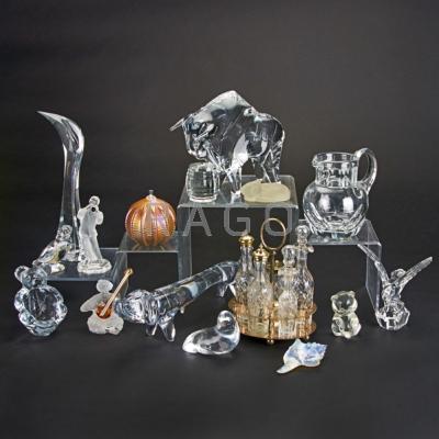 Appraisal: ST LOUIS VAL ST LAMBERT BACCARAT ETC Sixteen glass pieces