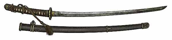 Appraisal: Japanese WWII Wakizashi with Scabbard Un-signed Edo period Wak has