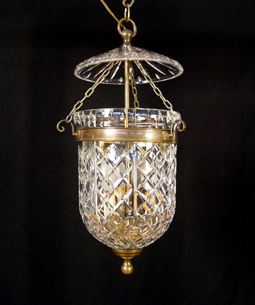 Appraisal: SIGNED WATERFORD CRYSTAL FOYER OR HALL LIGHT CHANDELIER Three lights