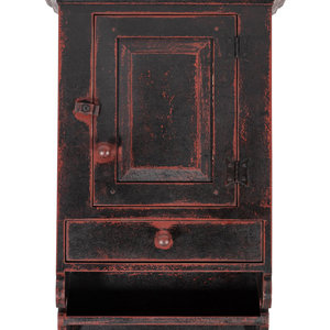 Appraisal: A Grain Painted Hanging Cupboard American th Century height x