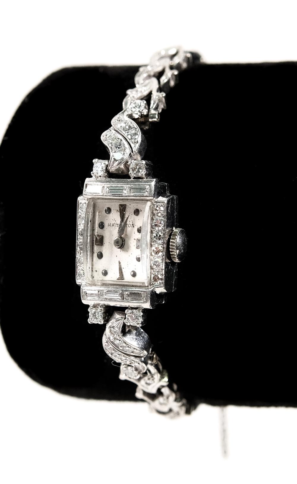 Appraisal: VINTAGE HAMILTON IRID PLATINUM DIAMOND WATCH MMVintage Hamilton iridium platinum