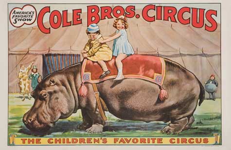 Appraisal: ANONYMOUS COLE BROS CIRCUS x inches x cm Erie Litho