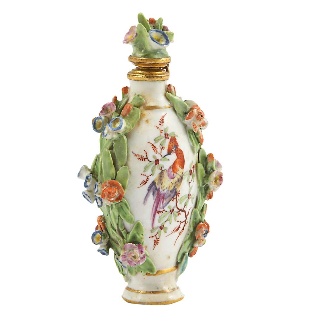 Appraisal: English Porcelain Scent Bottle Probably Chelsea mid th century Of