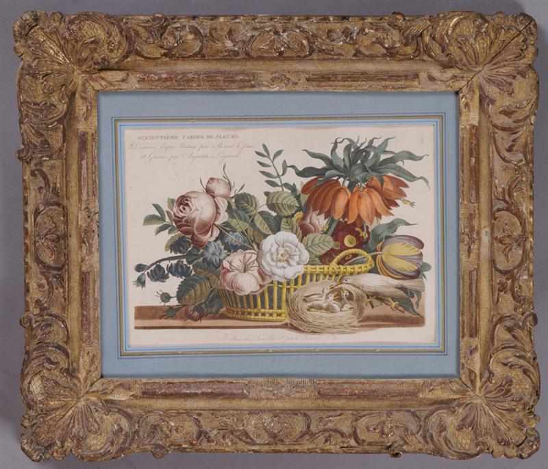 Appraisal: AUGUSTIN LEGRAND - DIXSEPTI ME ENGRAVER CAHIER DE FLEURS A