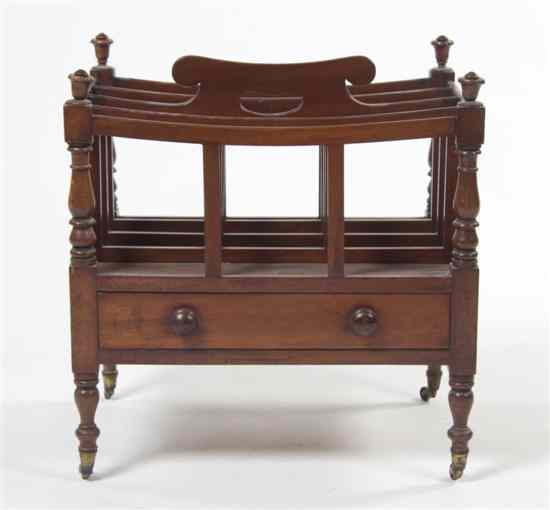 Appraisal: A Georgian Style Mahogany Canterbury having four racks over one