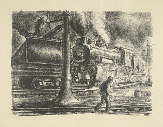 Appraisal: REGINALD MARSH Loco Watering Lithograph x mm x inches full