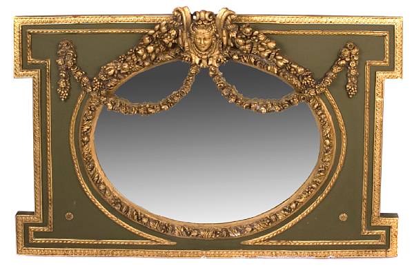 Appraisal: A large Louis XVI style gesso mirror height ft in