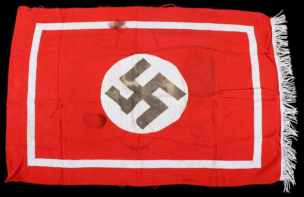 Appraisal: Small Nazi Banner Swastika Flag For your consideration in this