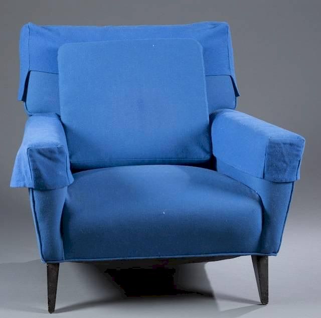 Appraisal: Modern upholstered lounge chair A Modern upholstered lounge chair s