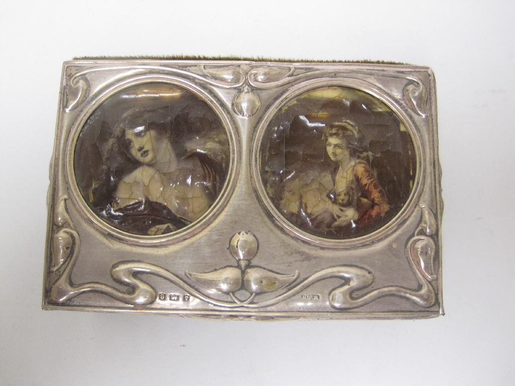 Appraisal: An Edward VII Art Nouveau silver mounted Box with inset