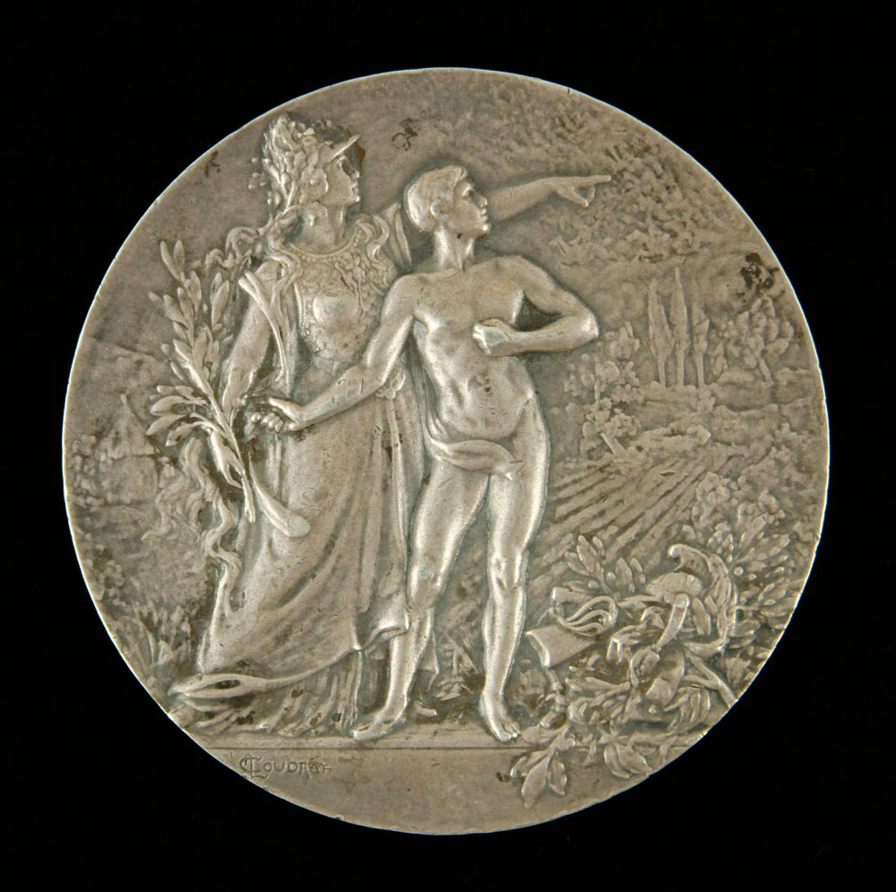 Appraisal: - French Commemorative Silver Medal Art Nouveau style French commemorative