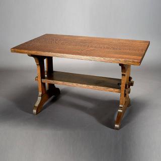 Appraisal: Trestle Table Unmarked In The Style Of Gus Stickley Along