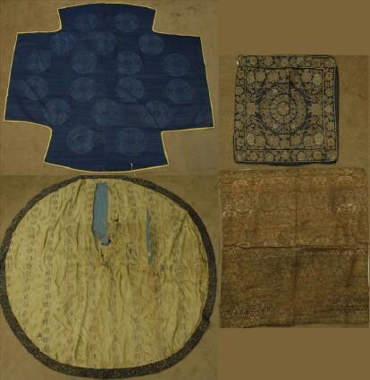 Appraisal: Two Chinese Silk Table Covers Table Mat and Cushion Cover