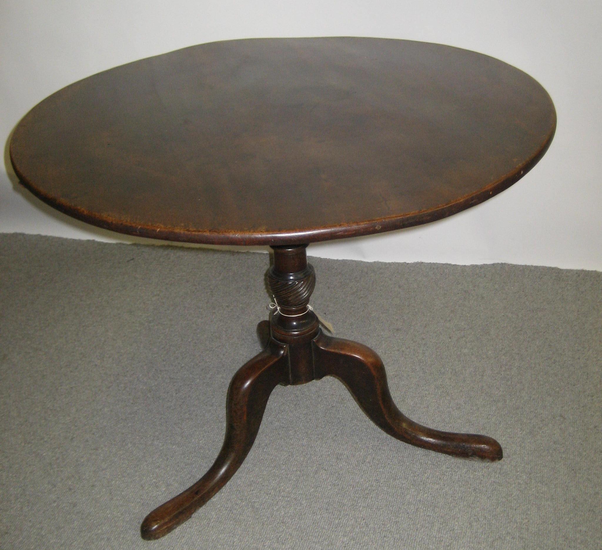 Appraisal: A GEORGE III MAHOGANY TRIPOD TABLE late th century the