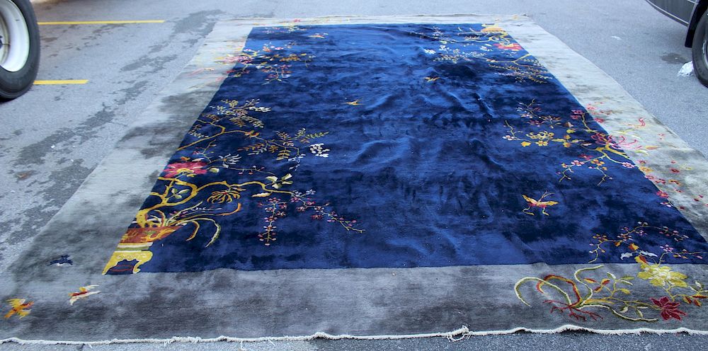 Appraisal: Large Art Deco Finely Hand Woven Chinese Carpet great colors