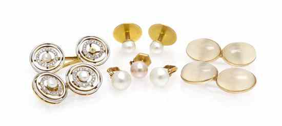 Appraisal: A Collection of Cufflinks and Dress Buttons consisting of a