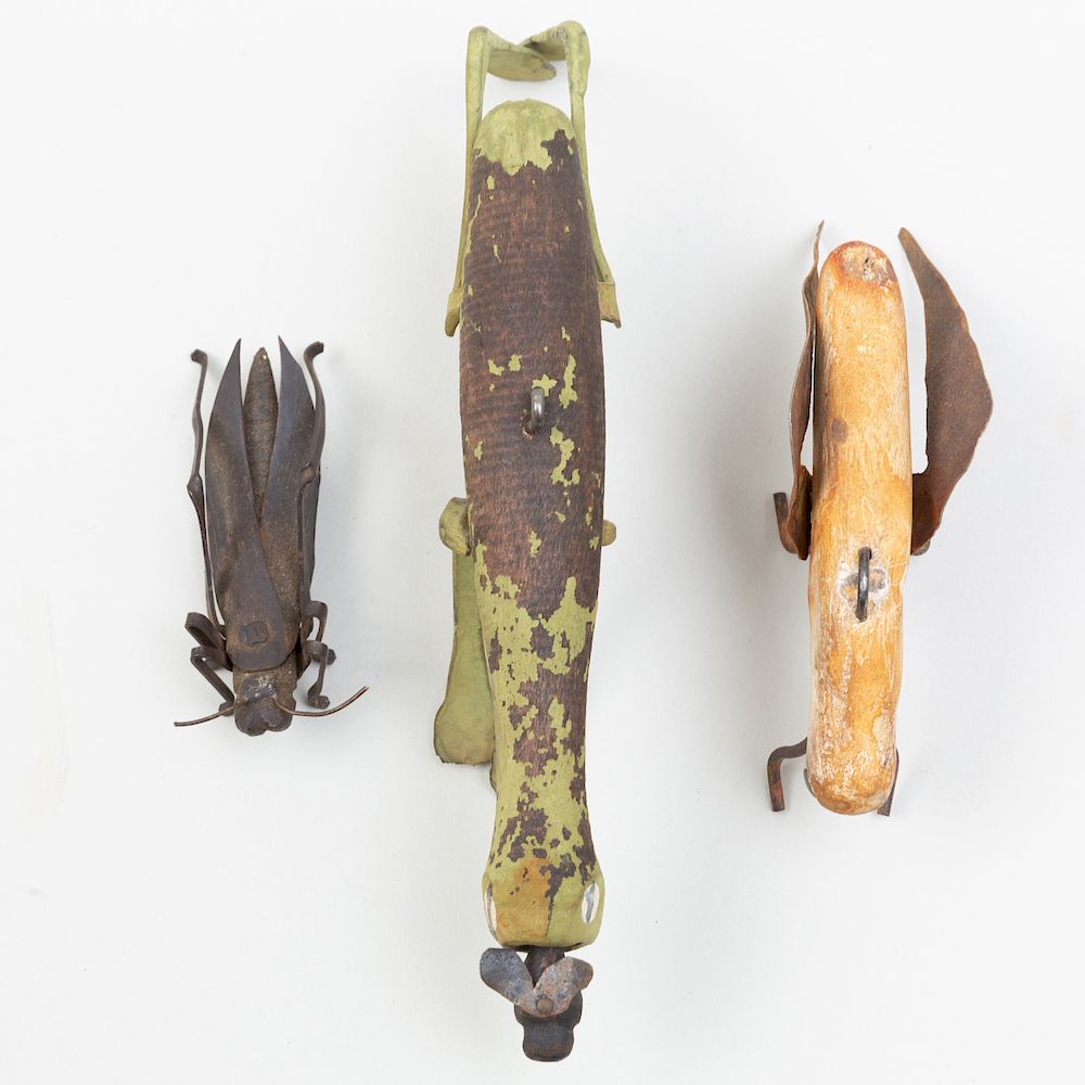 Appraisal: Two American Painted Wood and Metal Fish Lures Comprising A